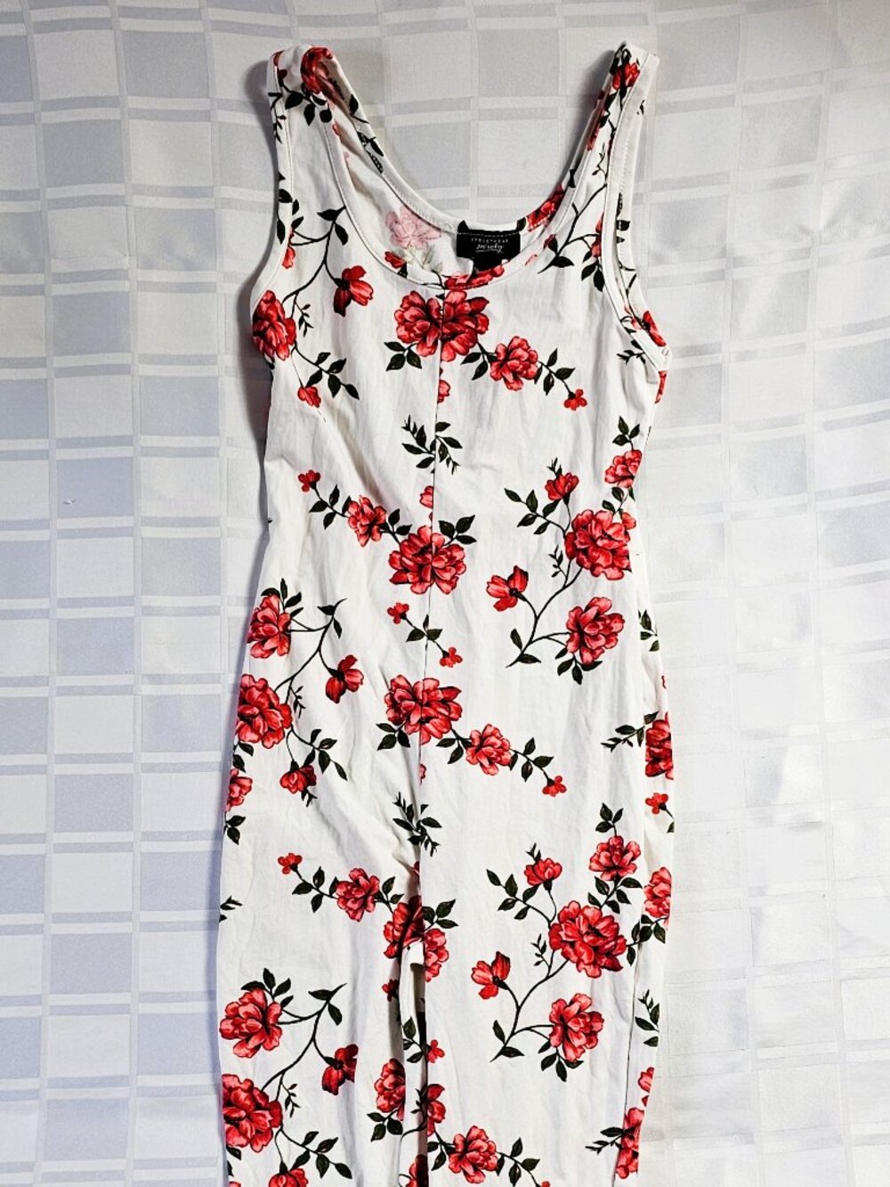 STREETWEAR SOCIETY WOMEN'S JUMPSUIT SIZE MEDIUM FLOWER FLORAL PATTERN TANK TOP